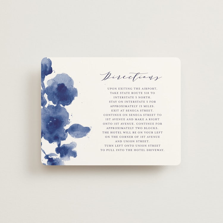 "Cornflower Wedding" - Direction Cards in Periwinkle by Chris Griffith - Front