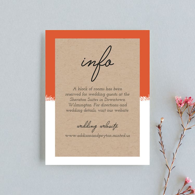 "Joyfully Ever After" - Direction Cards in Tangerine by Faith Harlow - Front