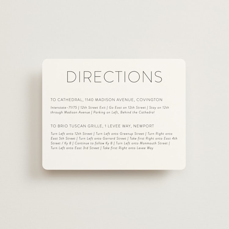 "Forever And" - Direction Cards in Black Tie by Kim Dietrich Elam - Front