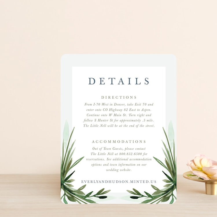 "Botanical Frame" - Direction Cards in Fern by Kate Ahn - Front
