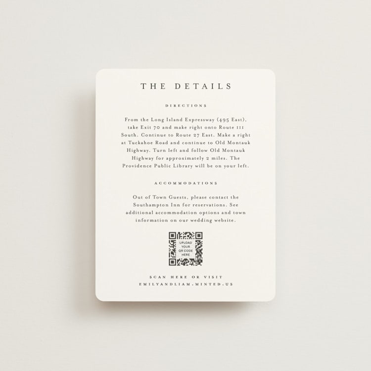 "A Thousand Years" - Direction Cards in Classic White by Design Lotus - Front