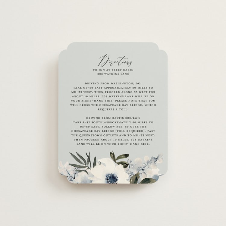 "Nantucket Romance" - Direction Cards in Marine by Chris Griffith - Front