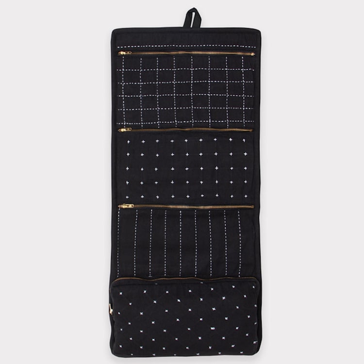 "Large Travel organizer - Charcoal" - Dopp Kit in black by Anchal