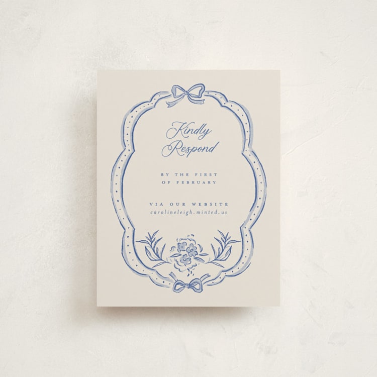 "belle" - Debutante Party Enclosure Cards in Indigo by Vera Lim - Front