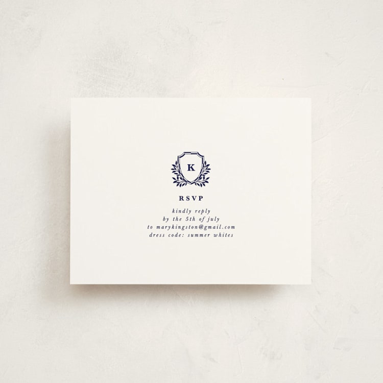 "Classic Crest" - Debutante Party Enclosure Cards in Academy by Charter Oaks Creative - Front