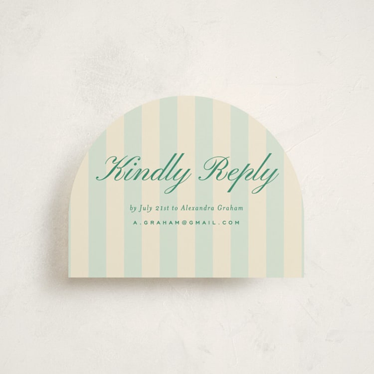 "debutante stripes" - Debutante Party Enclosure Cards in Teal by Ellen Schlegelmilch - Front