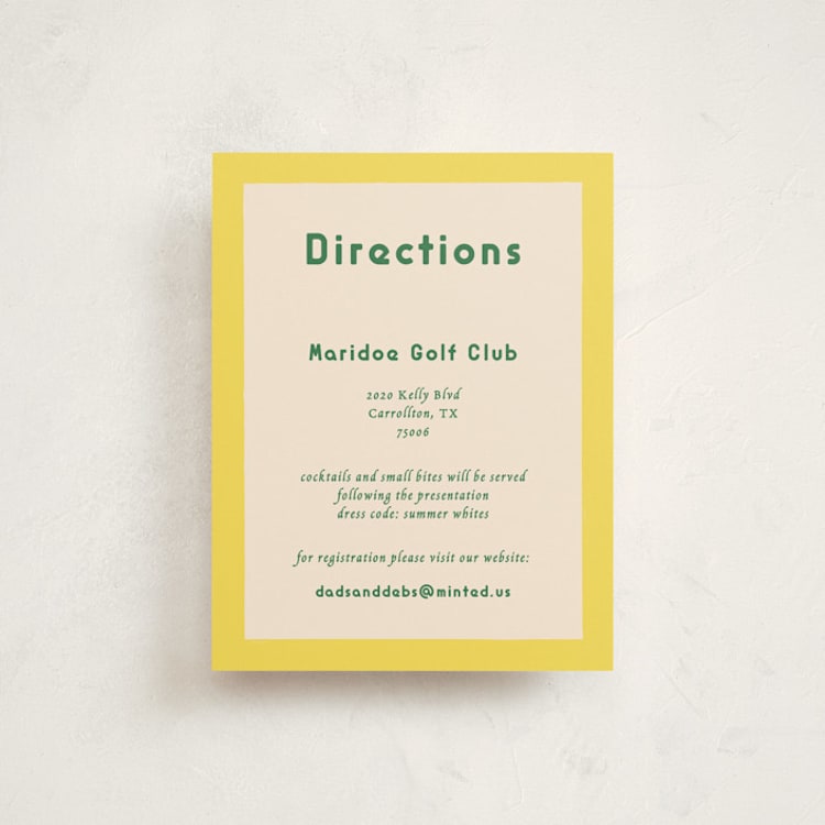 "Bright Stripes" - Debutante Party Enclosure Cards in Limoncello by Ani Somi - Front