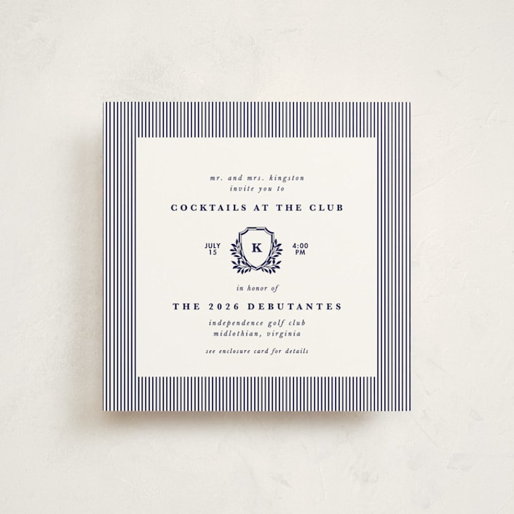 "Classic Crest" - Debutante Party Invitations in Academy by Charter Oaks Creative - Front