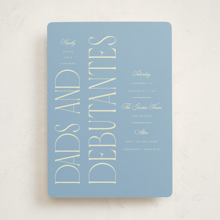 "Dads and Debutantes" - Debutante Party Invitations in Hydrangea by Ashlee Townsend - Front