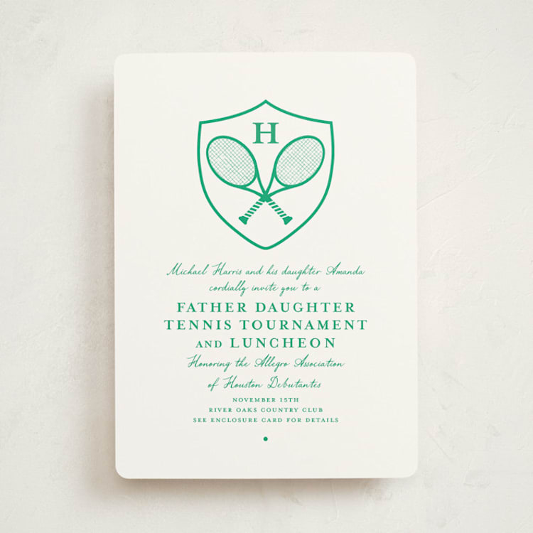 "Tennis Crest" - Debutante Party Invitations in Grass by mo kelley - Front