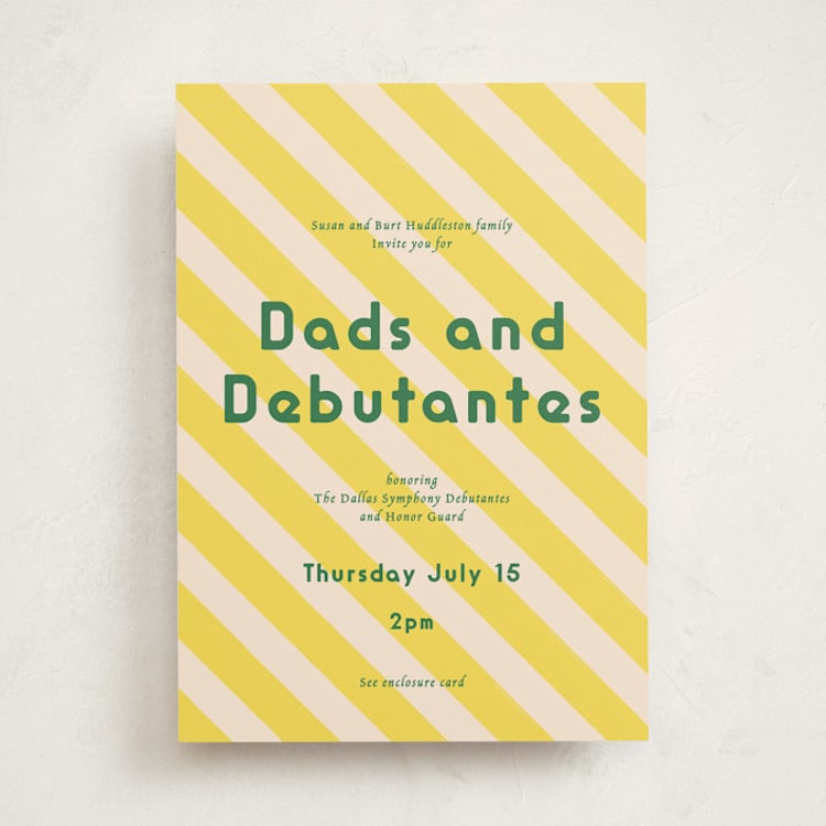 "Bright Stripes" - Debutante Party Invitations in Limoncello by Ani Somi - Front