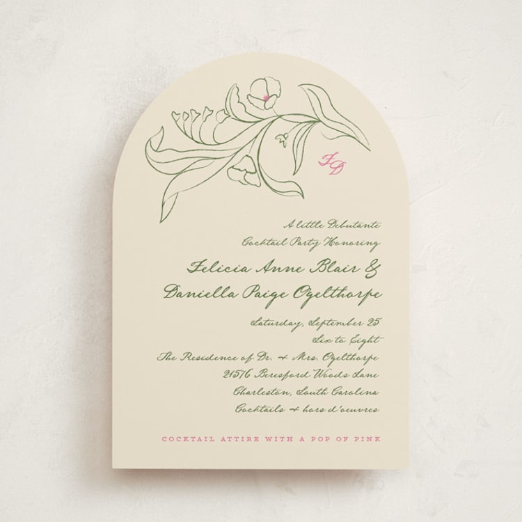 "arched wildflowers" - Debutante Party Invitations in Razzsmash by Kamala Nahas - Front