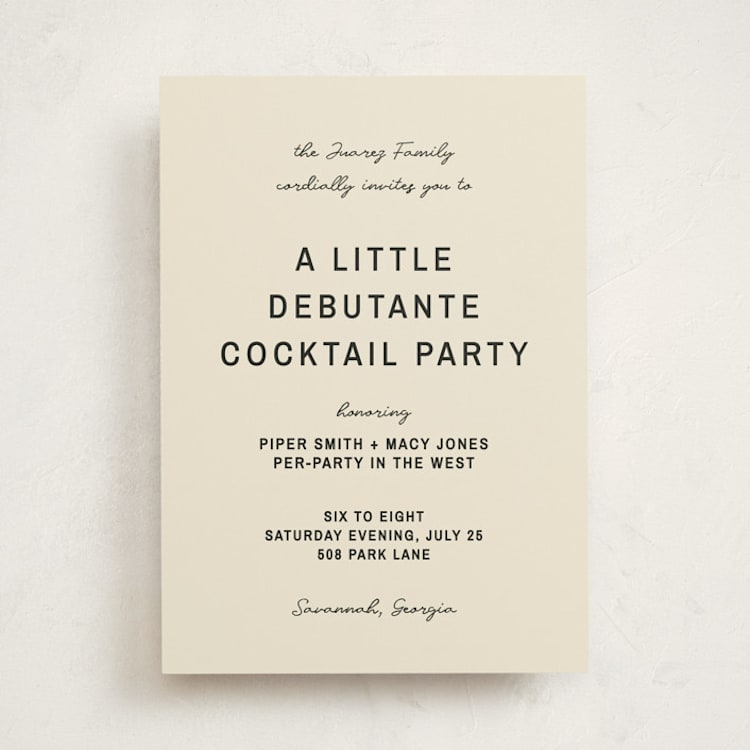 "Poster" - Debutante Party Invitations in Ink by Ani Somi - Front