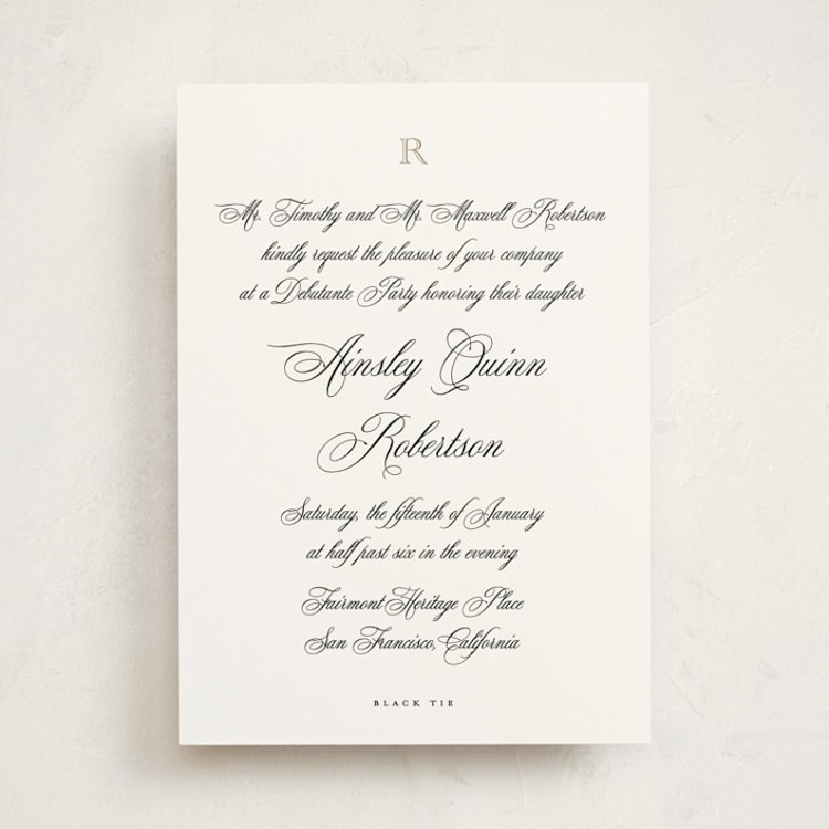 "Formal" - Debutante Party Invitations in Diamond by Jenna Holcomb - Front
