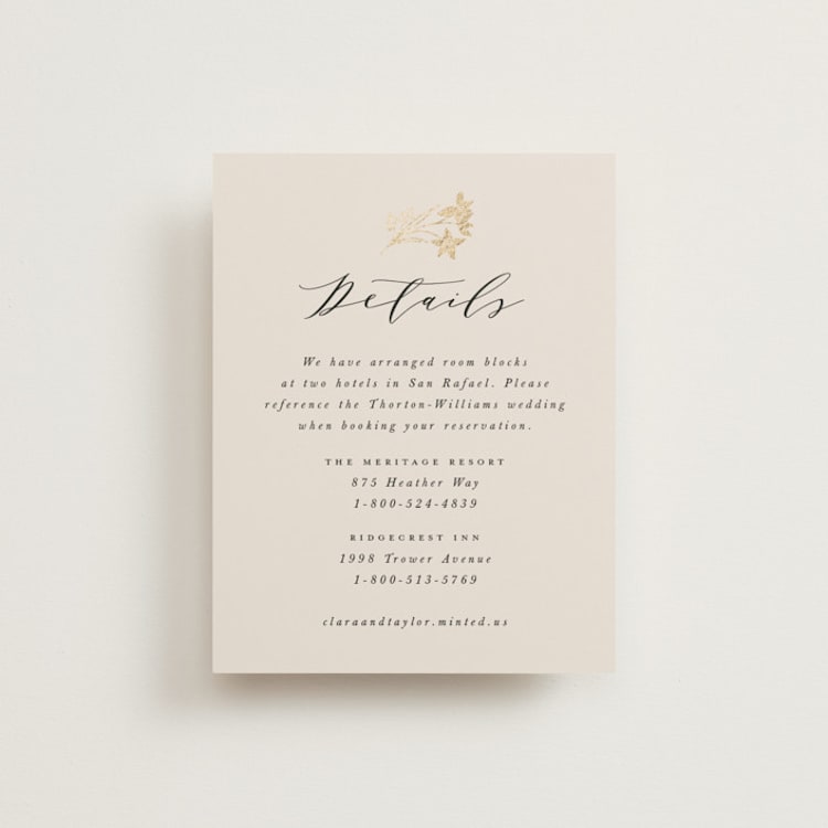 "Floral Border" - Direction Cards in Champagne by Leah Bisch - Front