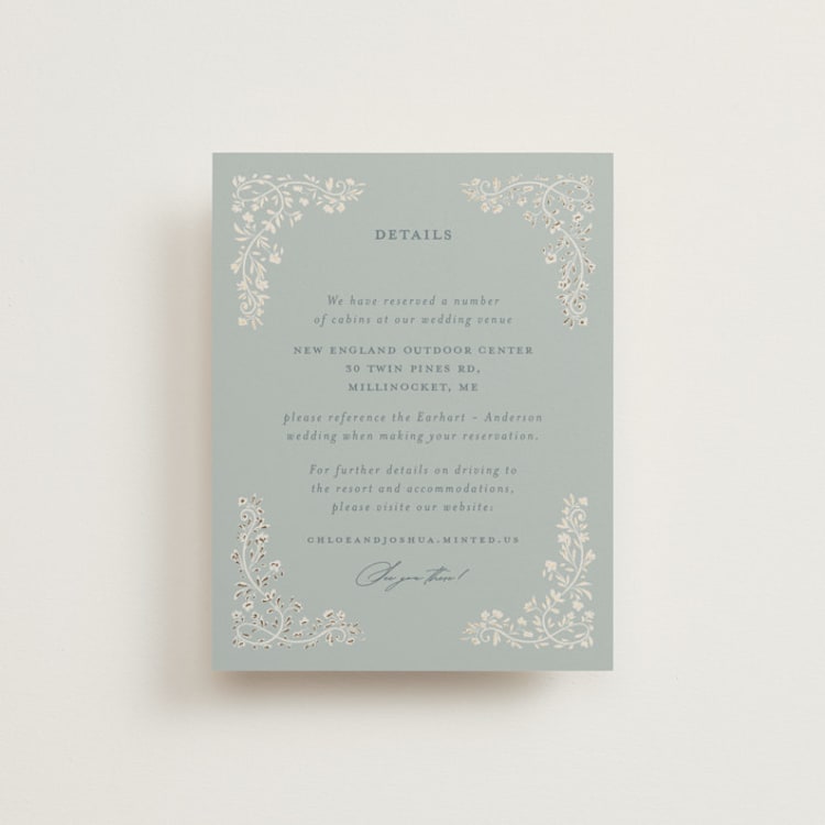"Floral Romance" - Direction Cards in Something Blue by Gwen Bedat - Front