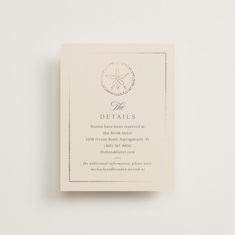 "Seaside" - Direction Cards in Champagne by Griffinbell Paper Co. - Front