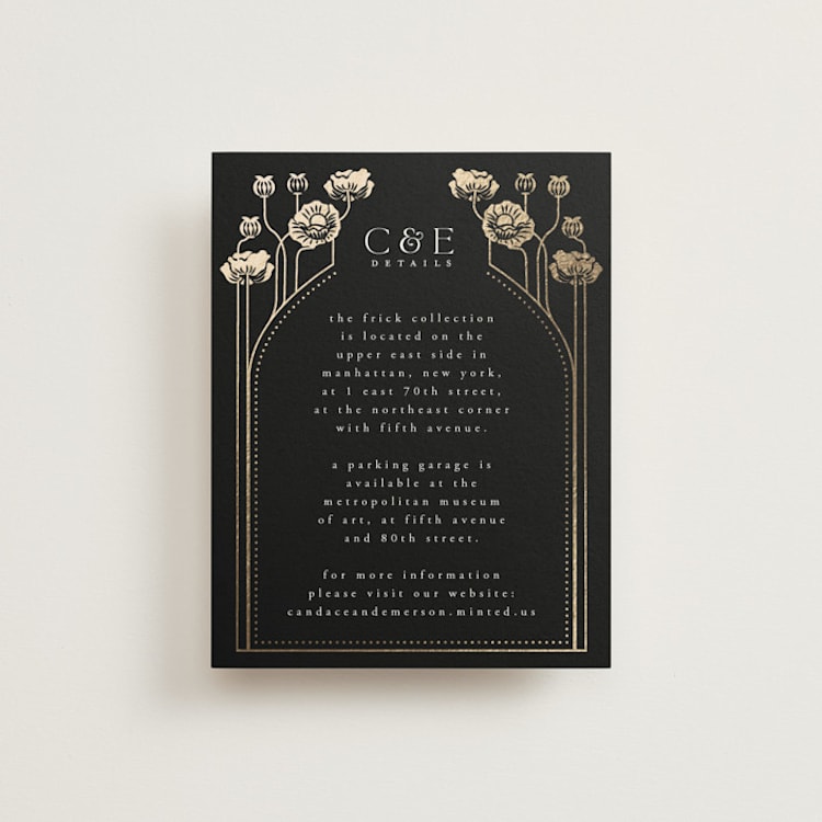 "Nouveau flowers" - Direction Cards in Onyx by Ana de Sousa - Front