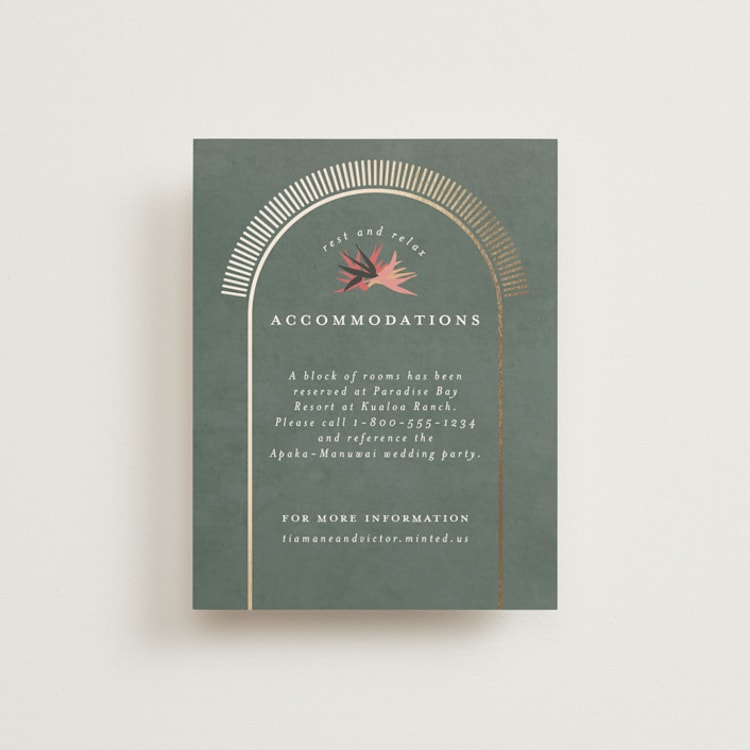 "Birds of Paradise" - Direction Cards in Coral by Julie Hebert - Front