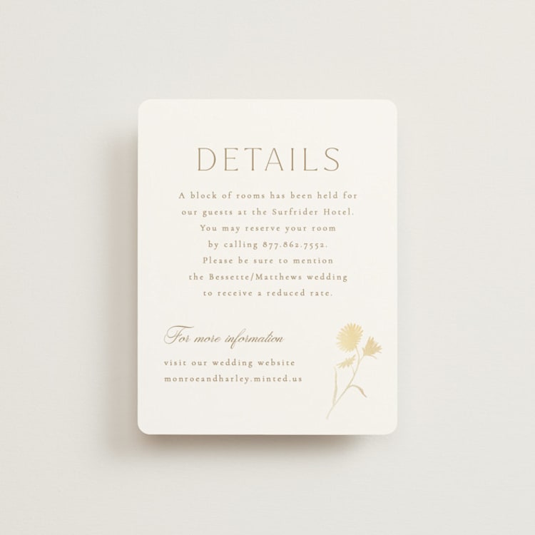 "The Romantic" - Direction Cards in Buttercream by Kristie Kern - Front