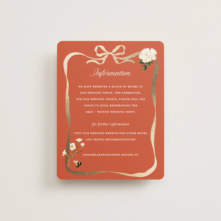 "Fleur" - Direction Cards in Verona Sunset by Sarah Knight - Front