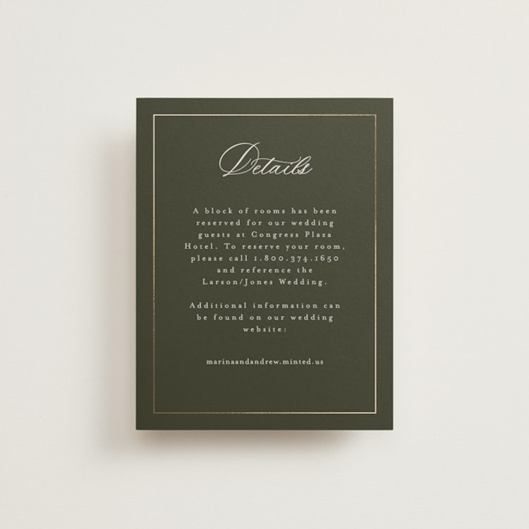 "Refined" - Direction Cards in Deep Olive by Nicole Walsh - Front