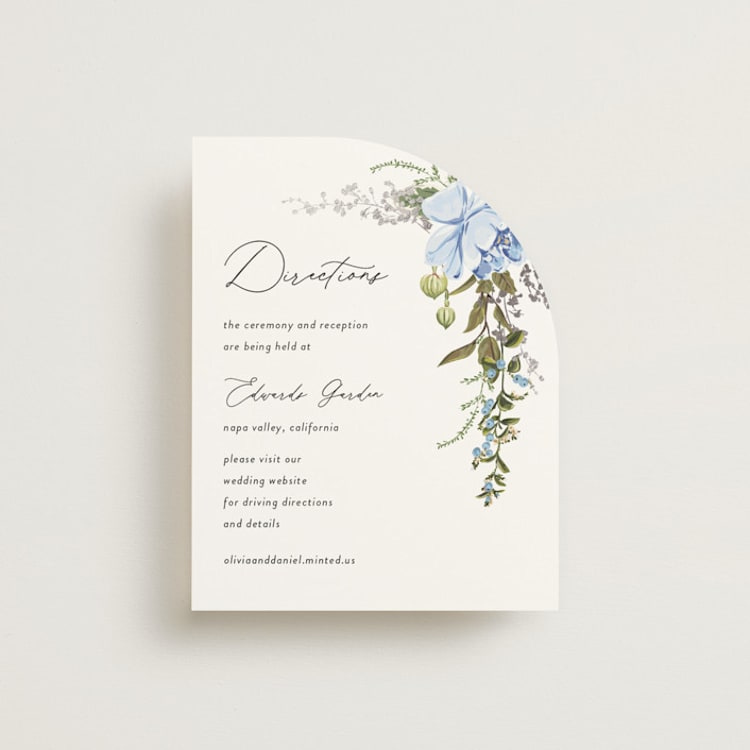 "Timeless Blooms" - Direction Cards in Azure by Susan Moyal - Front