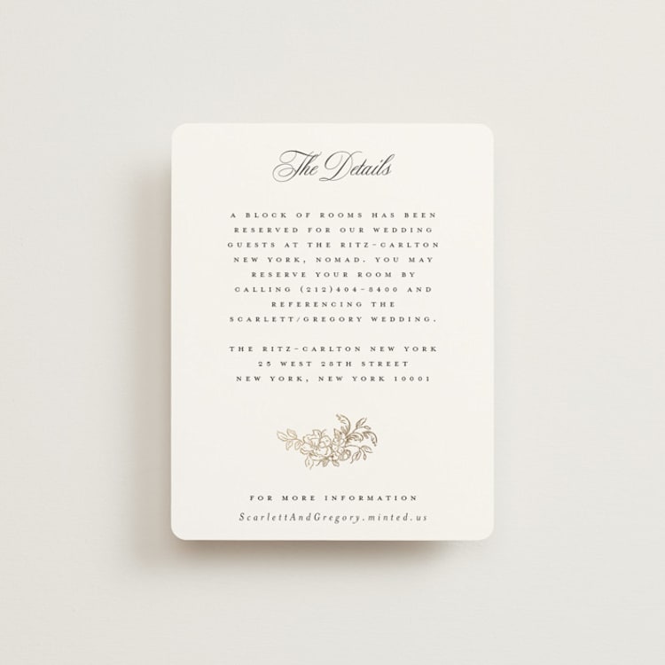"Rococo" - Direction Cards in Pearl by Jenna Holcomb - Front