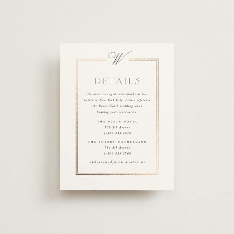 "Elegant Type" - Direction Cards in Pearl by Leah Bisch - Front