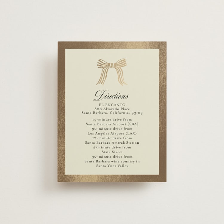 "All Tied Up" - Direction Cards in Champagne by Chris Griffith - Front