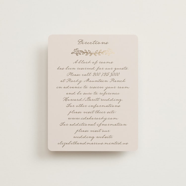 "Manuet" - Direction Cards in Vanilla by Petra Kern - Front