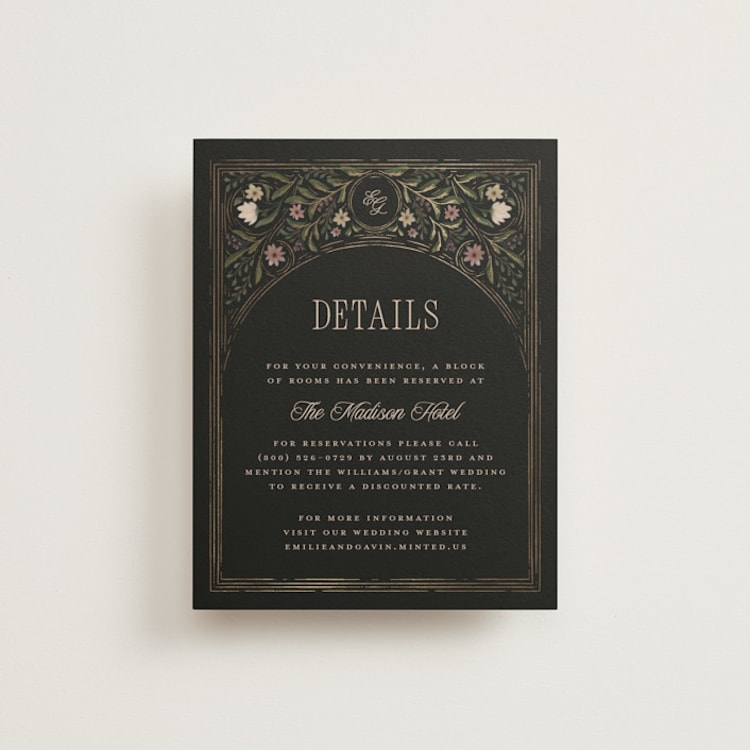 "Emilie" - Direction Cards in Noir by Randi Cirelli - Front