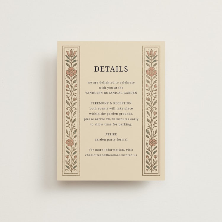 "Botanical Tapestry" - Direction Cards in Navy by Jess Rosa Beck - Front