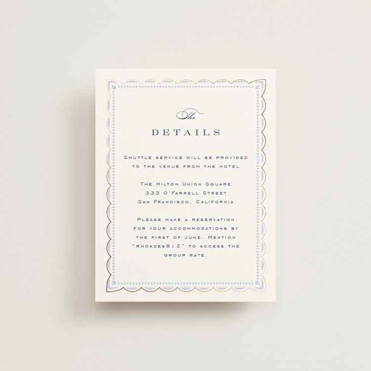 "Aurelia" - Direction Cards in Dusty Blue by Janean Hinger - Front