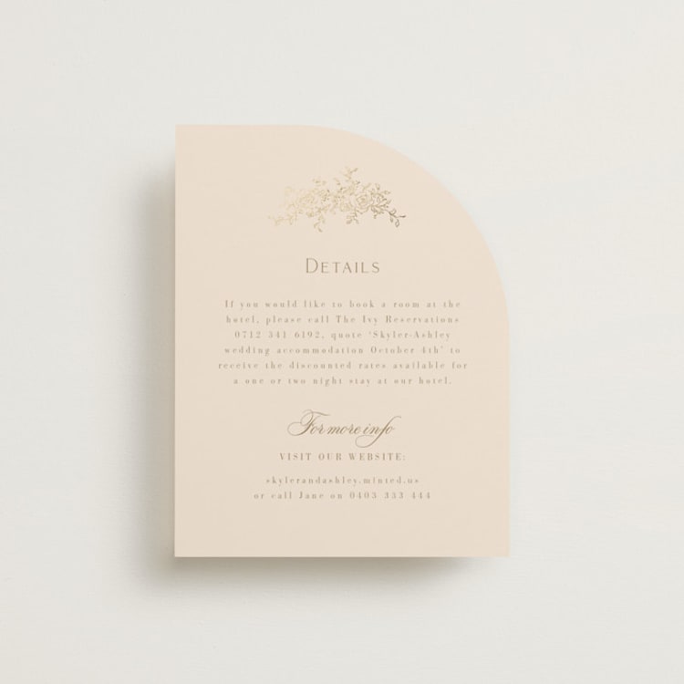 "floral crest" - Direction Cards in Champagne by Cass Loh - Front
