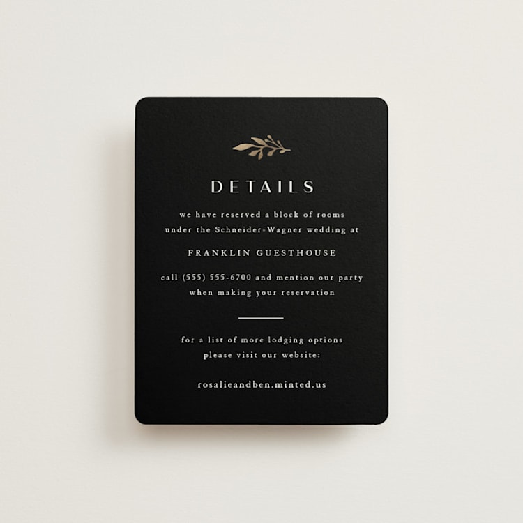 "Petite Sprig" - Direction Cards in Black Dahlia by Olivia Raufman - Front