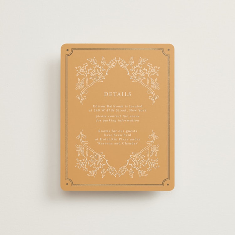 "Marigold" - Direction Cards in Ochre by Hannah Bowman - Front
