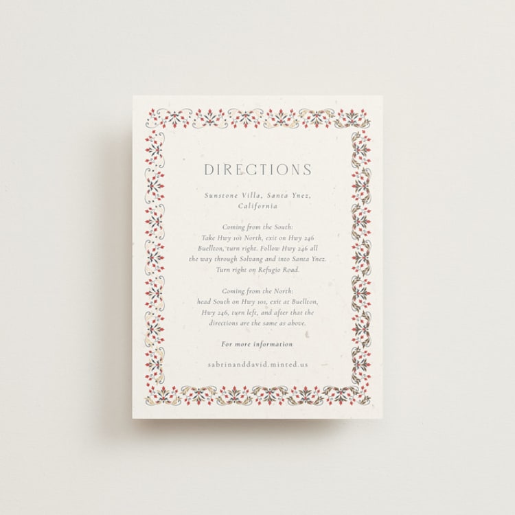 "Islamic Arch" - Direction Cards in Scarlet by Sabrin Deirani - Front