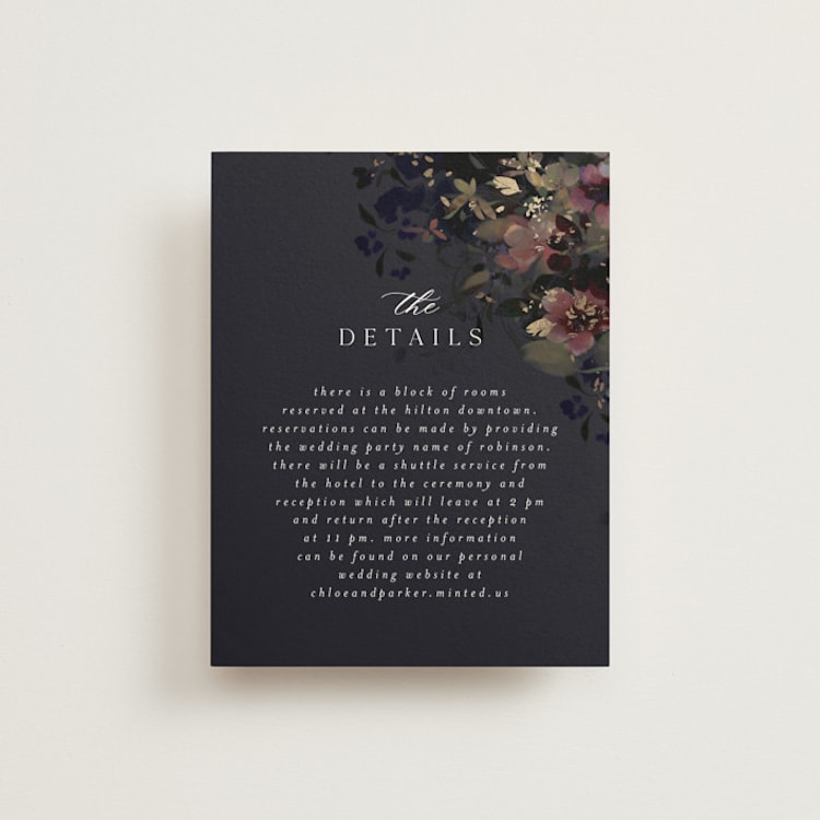 "Vintage Rose Garden" - Direction Cards in Midnight by Grace Kreinbrink - Front