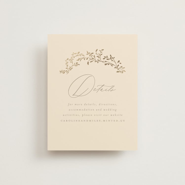 "Leafy Garland" - Direction Cards in Sand by Creo Study - Front