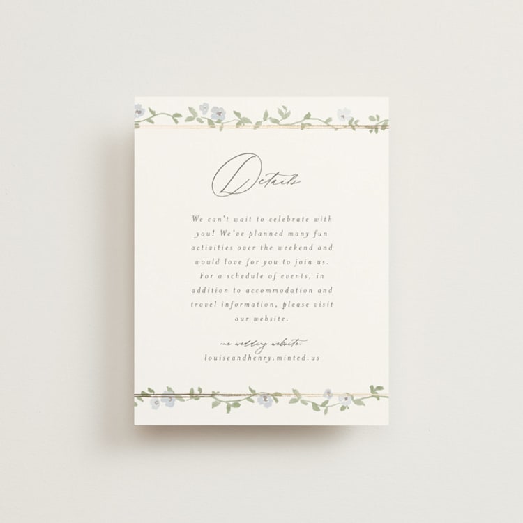 "Portico" - Direction Cards in Blue Bell by Everett Paper Goods - Front