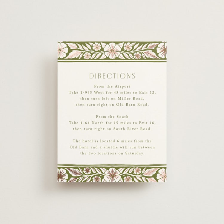 "Inlay Frame" - Direction Cards in Avocado by Katharine Watson - Front