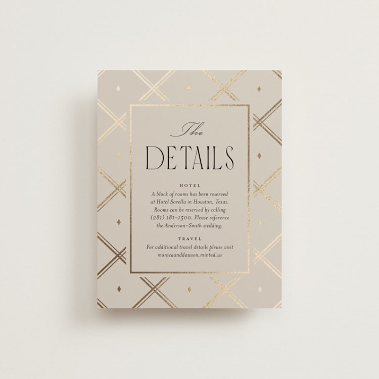 "Luxe Lines" - Direction Cards in Champagne by Kristin Oliversen - Front