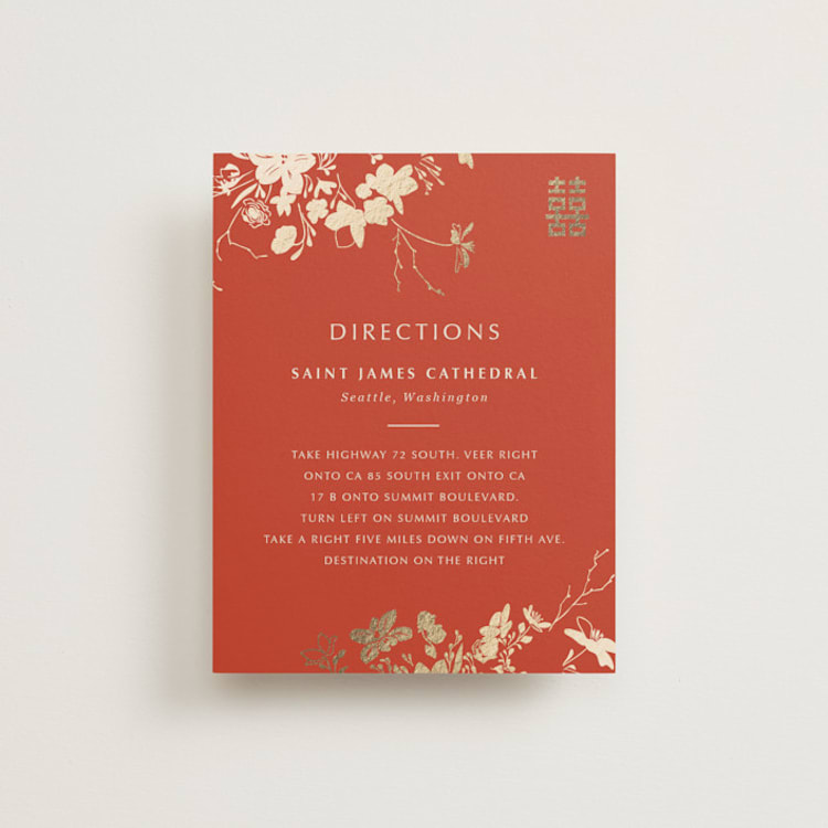 "Abstract Flora" - Direction Cards in Lava by Stellax Creative - Front