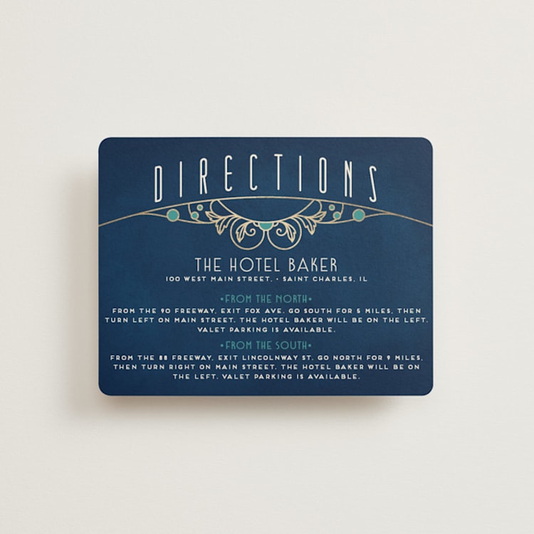 "Ornate Deco" - Direction Cards in Goldenrod by GeekInk Design - Front