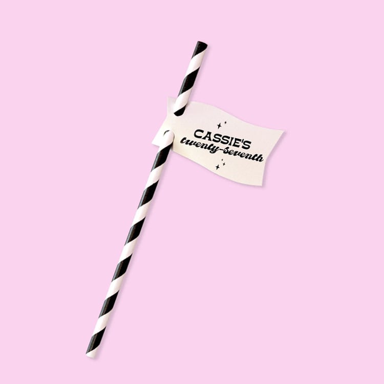 "Birthday Sparkle Straw Tag, wave straw tag, set of 50" - Drink Tags and Charms in white by ForYourParty