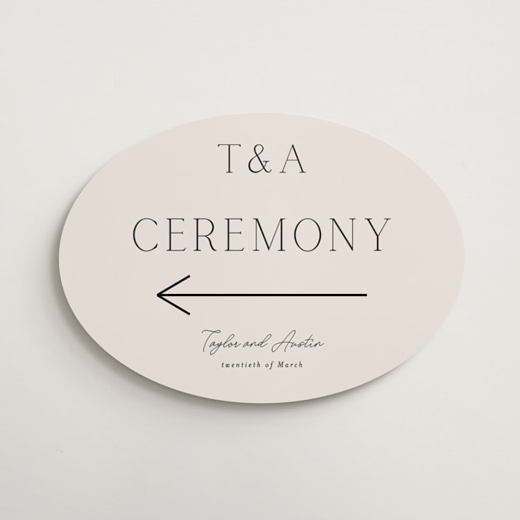 "In Love" - Direction Signs in Linen by Vanessa Doyle - Front