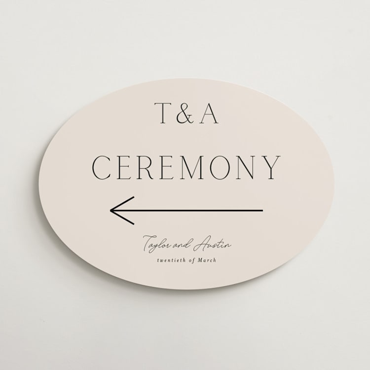 "In Love" - Direction Signs in Linen by Vanessa Doyle - Front