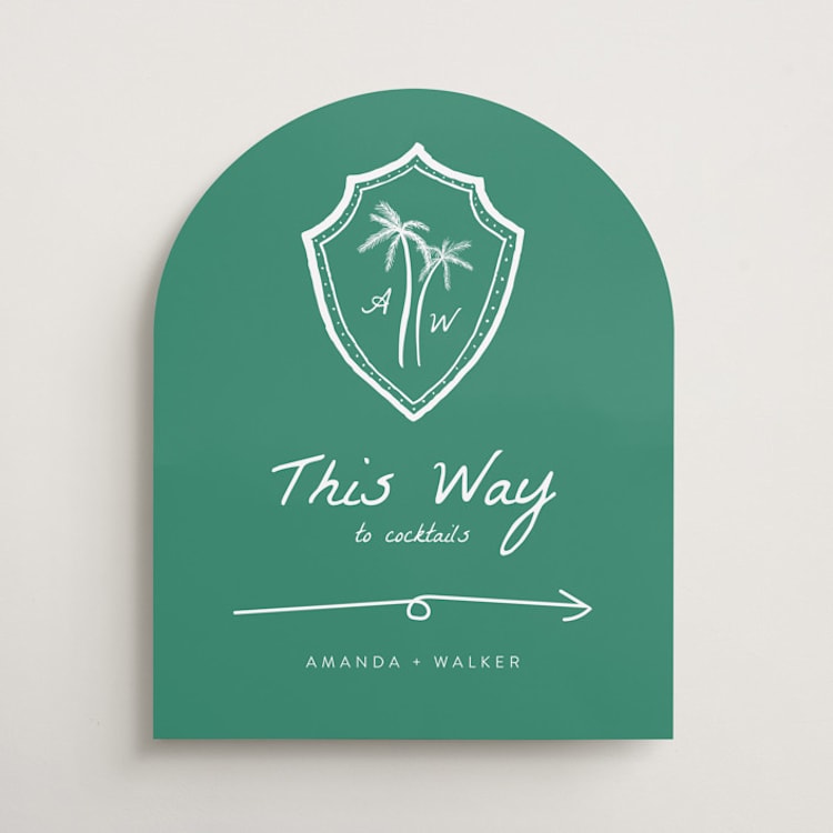 "Palm Tree Crest" - Direction Signs in Palm by Erika Firm - Front