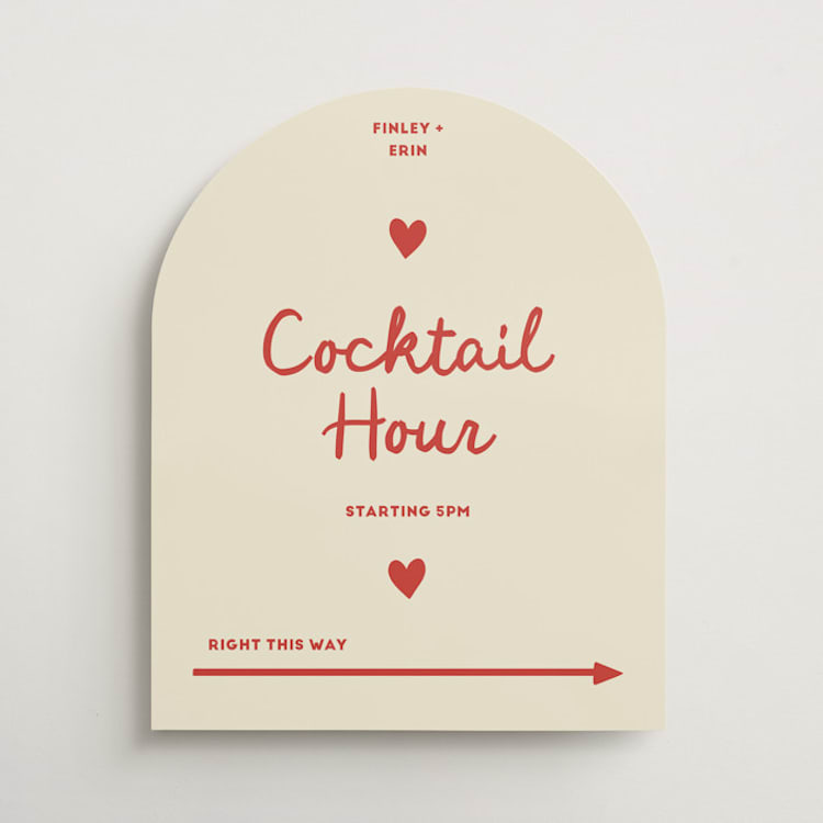 "Big Heart Wedding" - Direction Signs in Cherry by Ani Somi - Front
